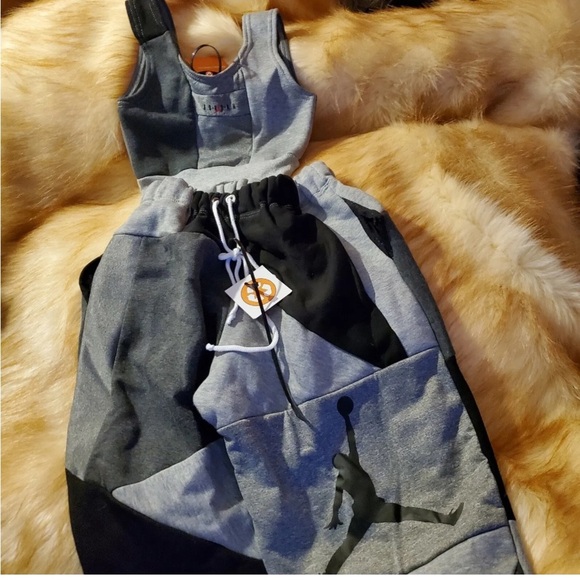 Handmade Scarlett Orange Air Jordan Nike Upcycled Joggers matching set t… - Picture 5 of 16